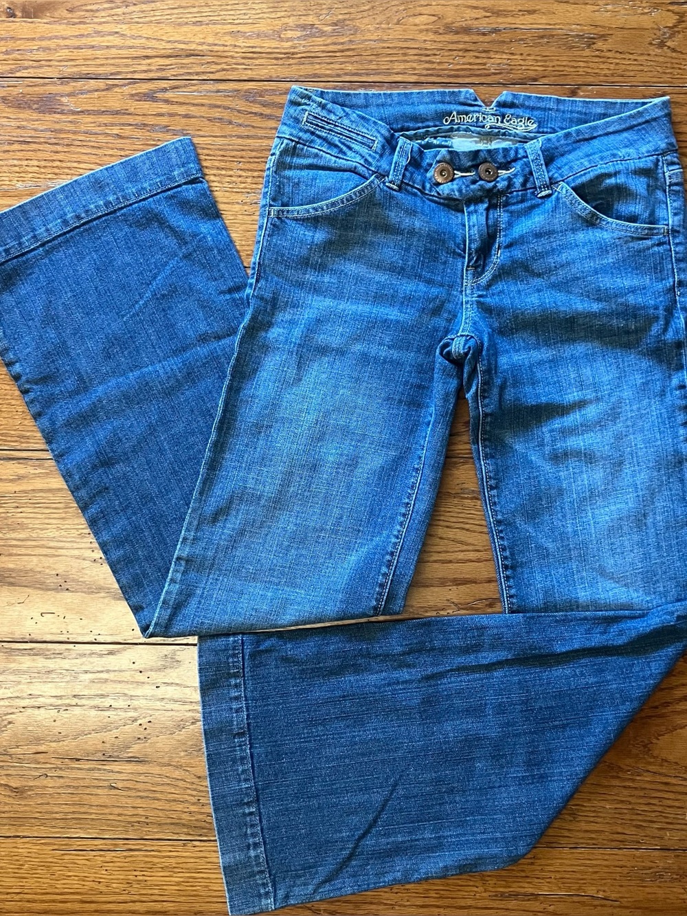 American Eagle Outfitters Women's Blue Wide Leg Jeans